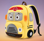 Mini Cartoon Backpack for Boys and Girls (Yellow_Bus)