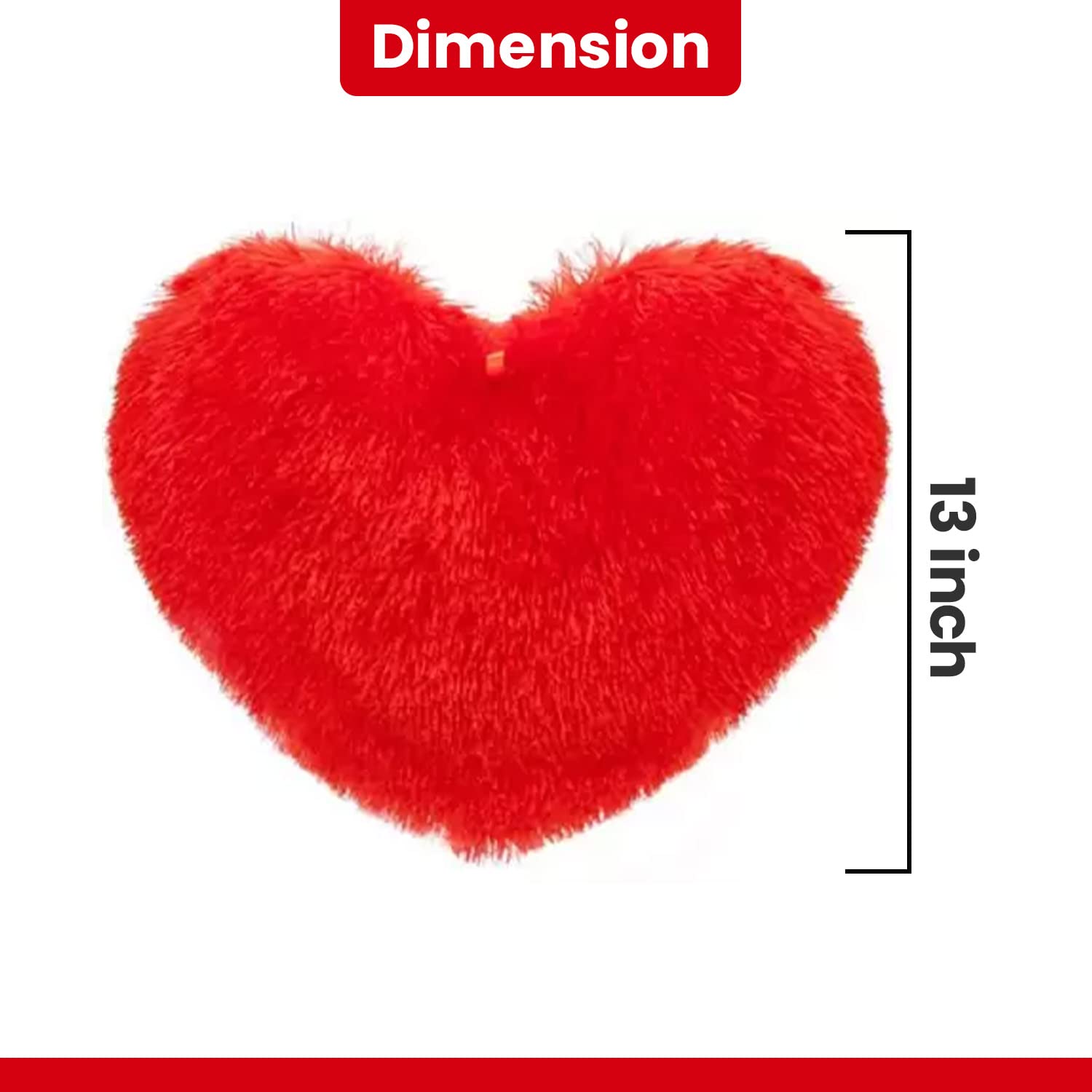 Velentine Red Heart Shaped Filled Cushion  - 13 inch