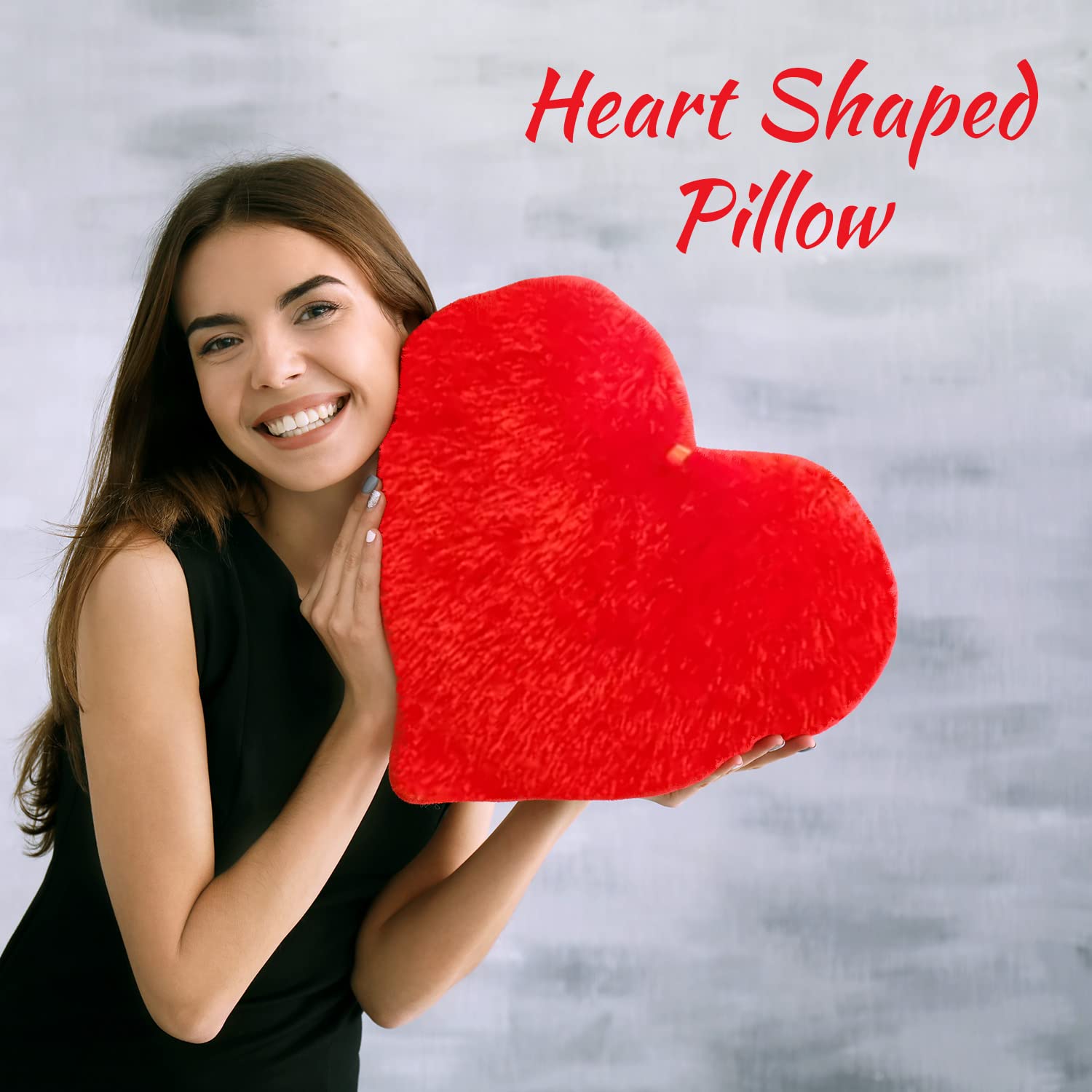 Velentine Red Heart Shaped Filled Cushion  - 13 inch