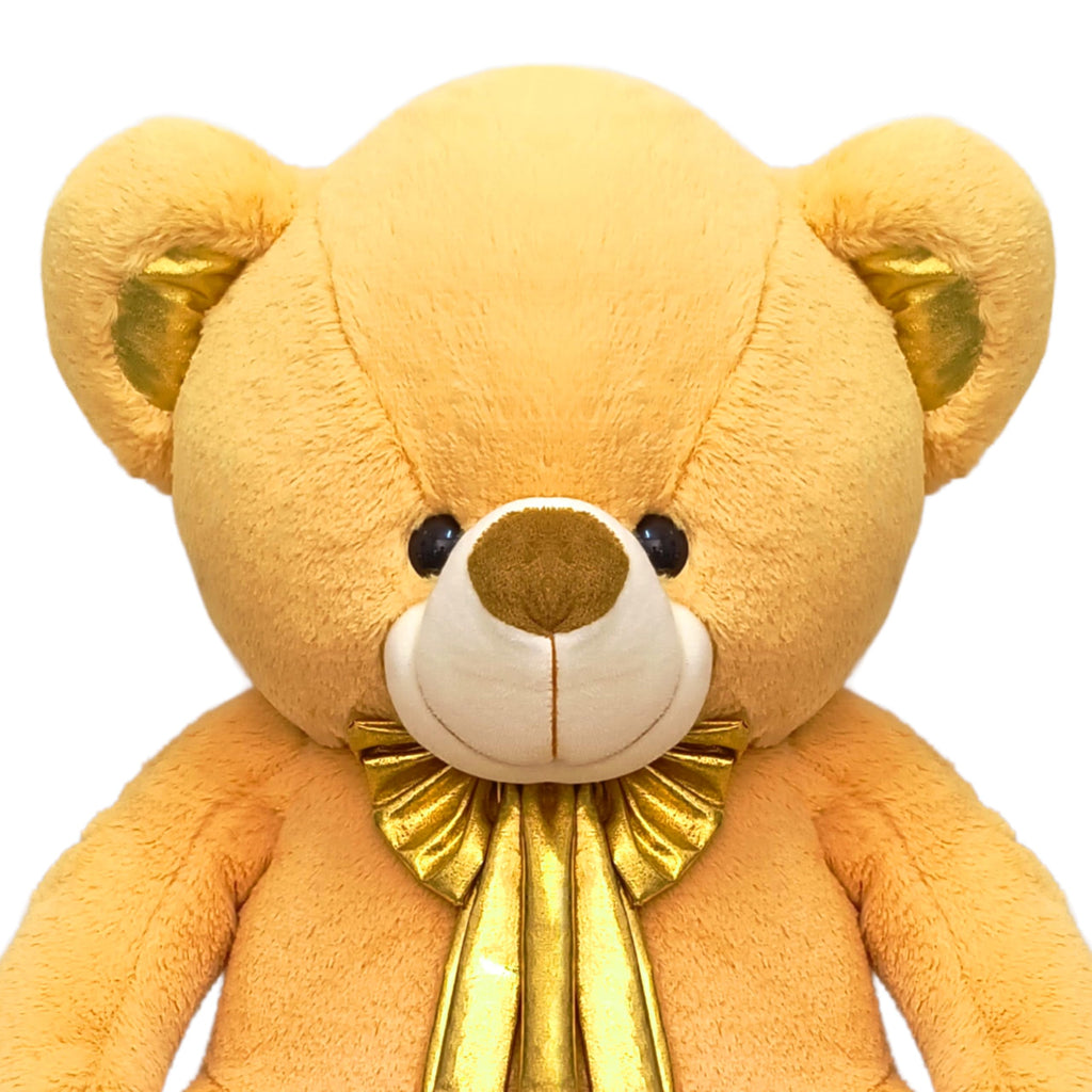 Golden Teddy with Shiny Golden Bow