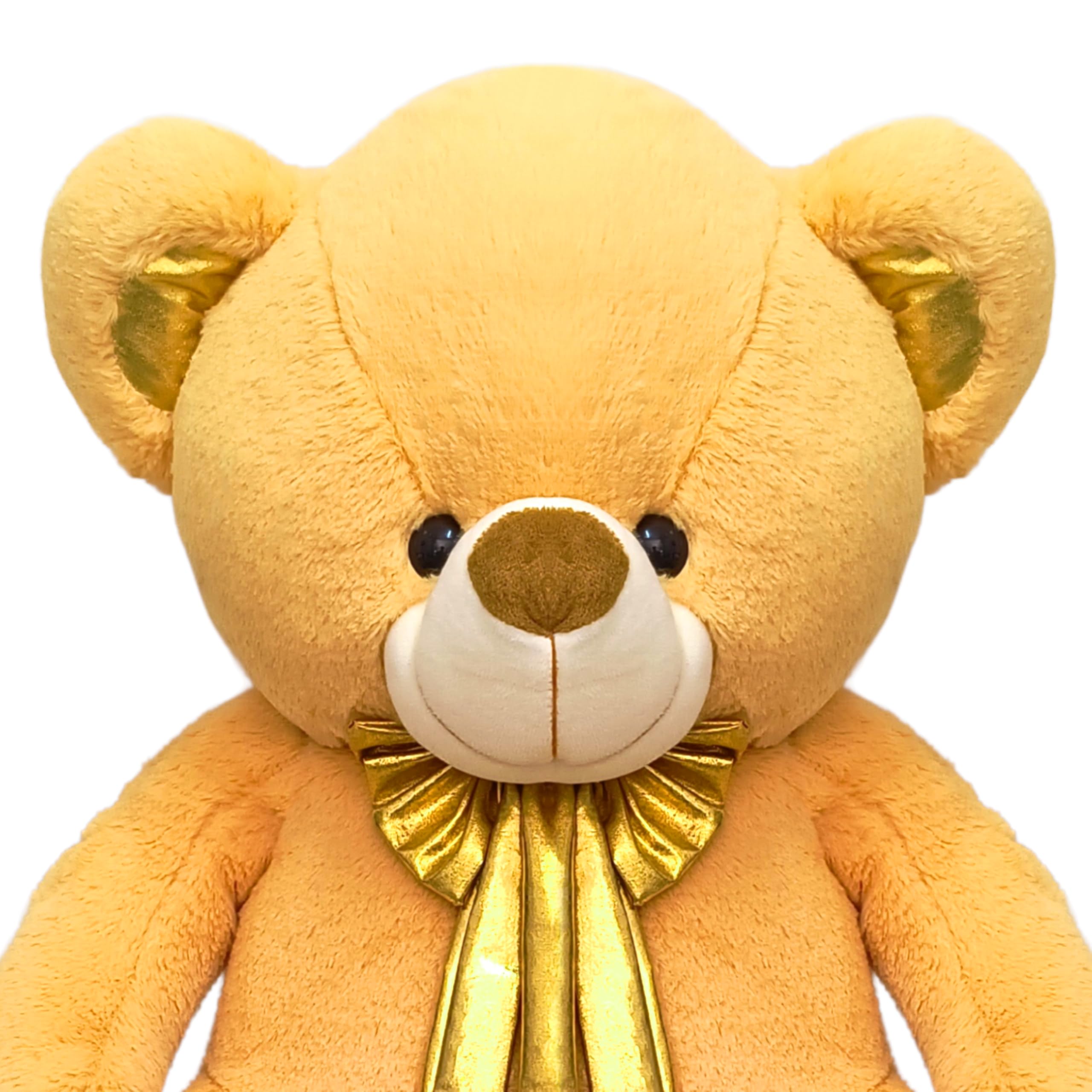 Golden Teddy with Shiny Golden Bow