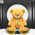 Golden Teddy with Shiny Golden Bow