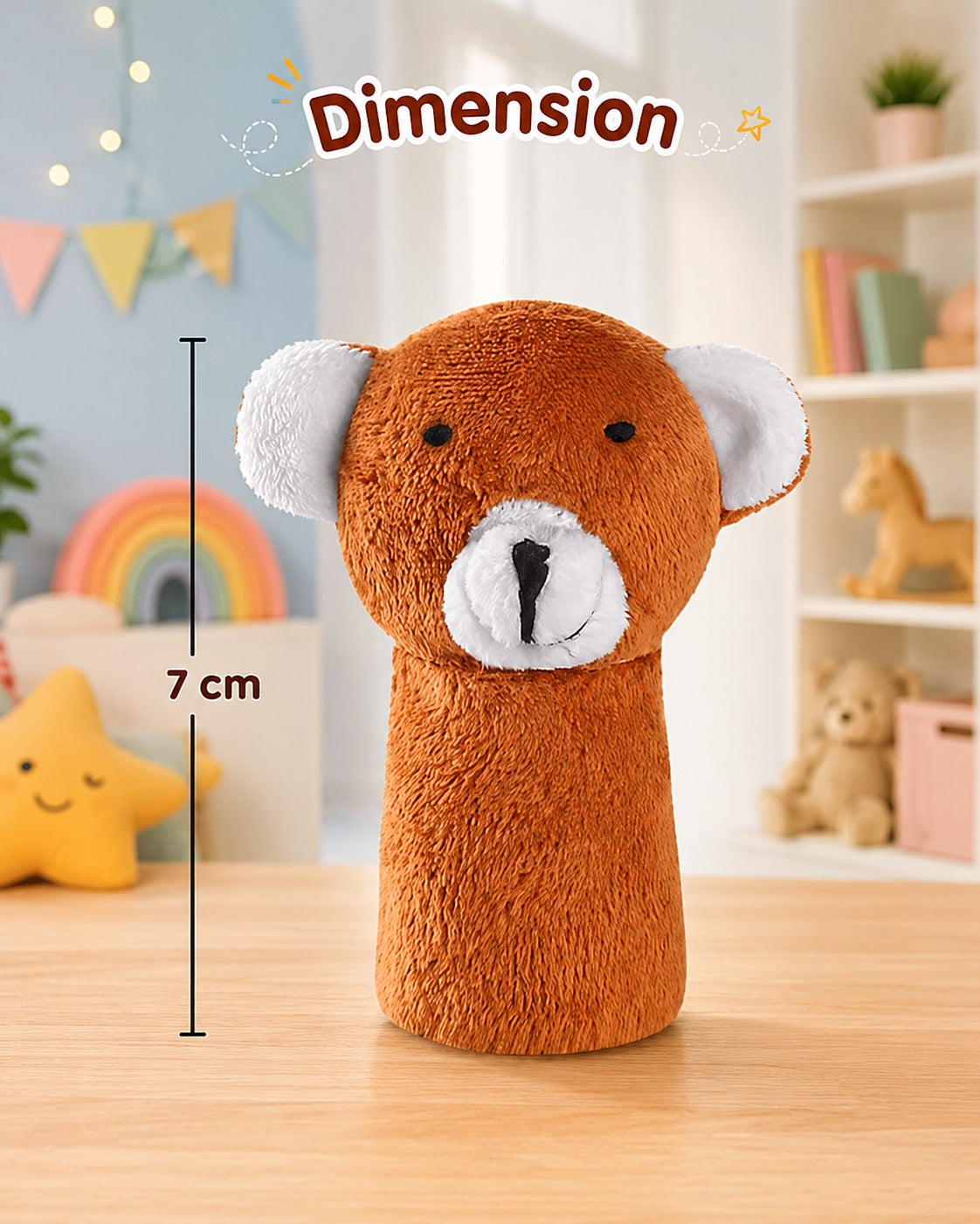 Animal Finger Puppets Soft Toys - Pack of 10  - 20 cm (Multicolor)