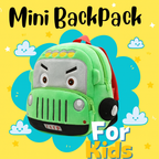 Mini Cartoon Backpack for Boys and Girls (Green_Bus)