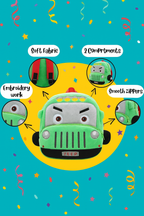 Mini Cartoon Backpack for Boys and Girls (Green_Bus)