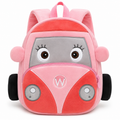 Mini Cartoon Backpack for Boys and Girls (Grey_Pink_Bus)
