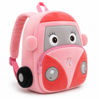 Mini Cartoon Backpack for Boys and Girls (Grey_Pink_Bus)