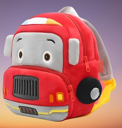 Mini Cartoon Backpack for Boys and Girls (Red_Bus)