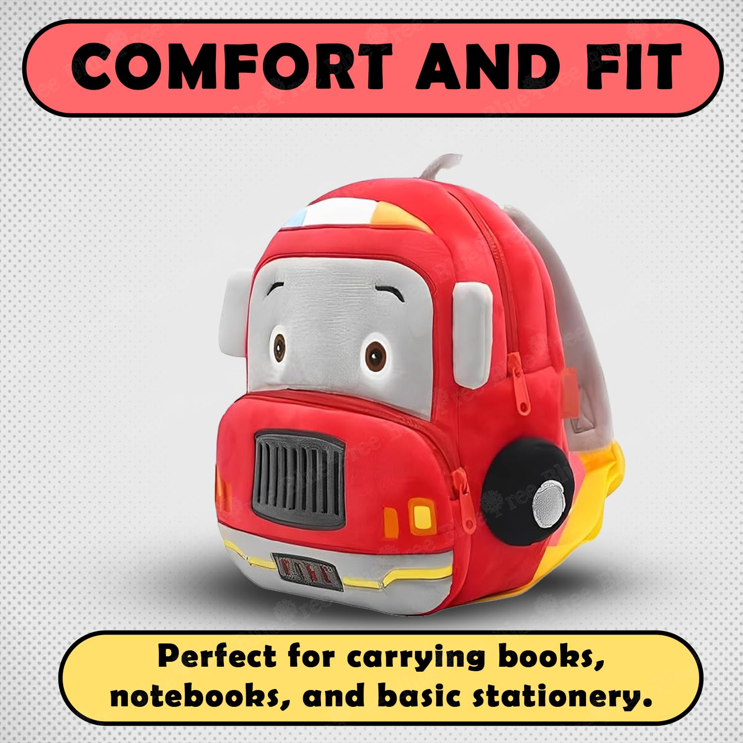 Mini Cartoon Backpack for Boys and Girls (Red_Bus)