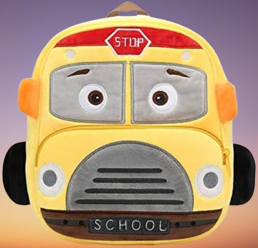 Mini Cartoon Backpack for Boys and Girls (Yellow_Bus)