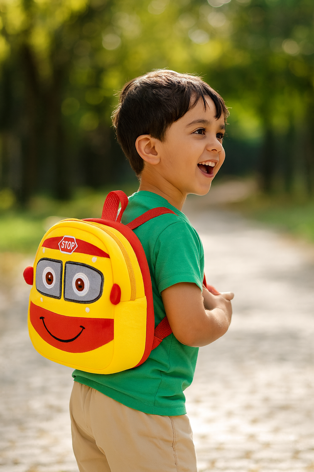 Mini Cartoon Backpack for Boys and Girls (Yellow_Bus)