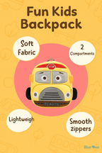 Mini Cartoon Backpack for Boys and Girls (Yellow_Bus)