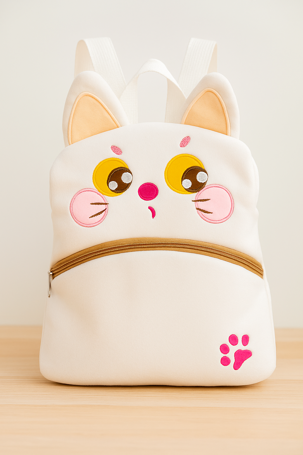 Pink Cat Plush Backpack