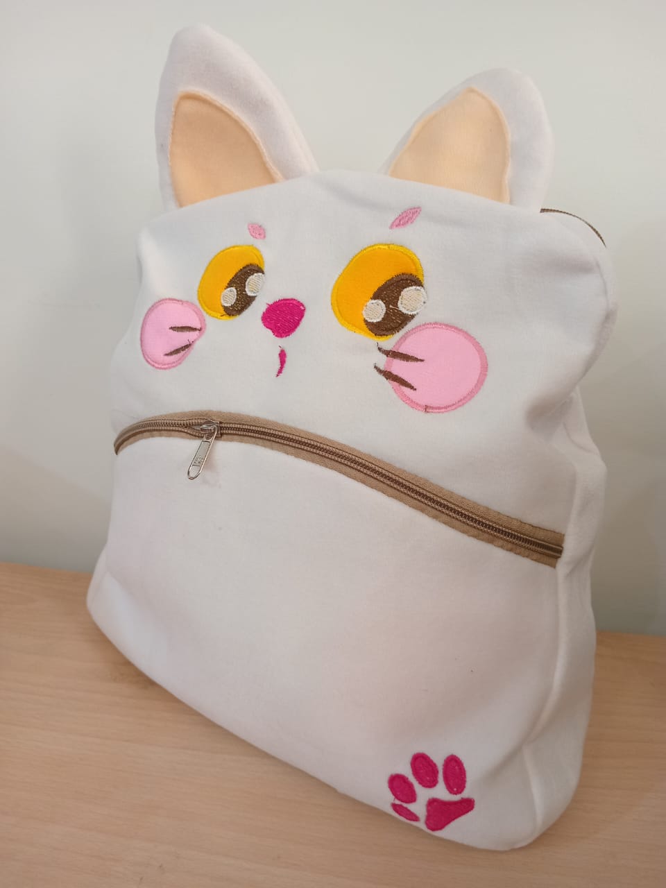 Pink Cat Plush Backpack