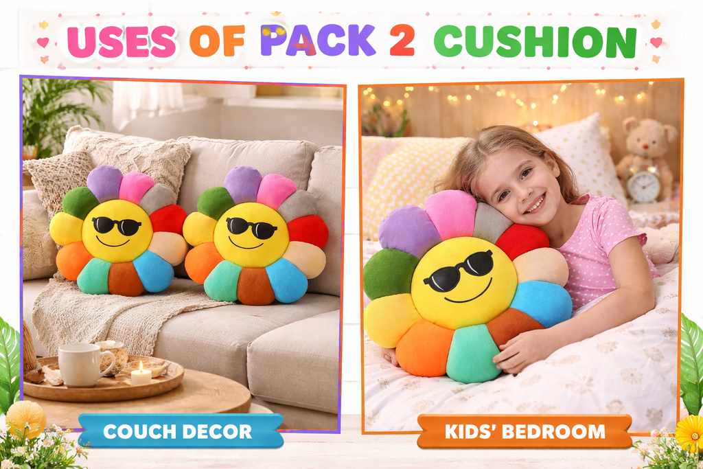 Multicoloured Sunflower Shaped Pillow/Cushion