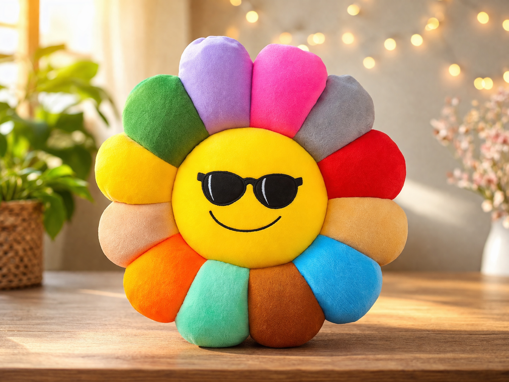 Multicoloured Sunflower Shaped Pillow/Cushion