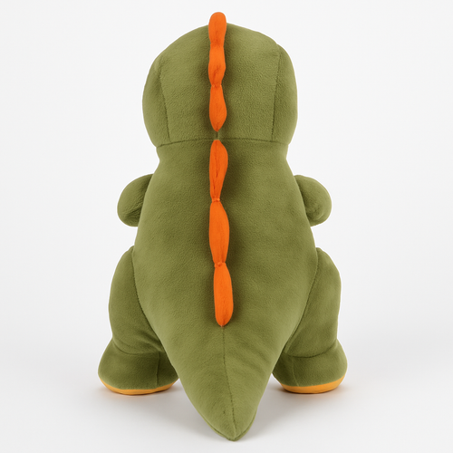 Plush T-Rex Dinosaur, Lemon Green with Orange Spikes