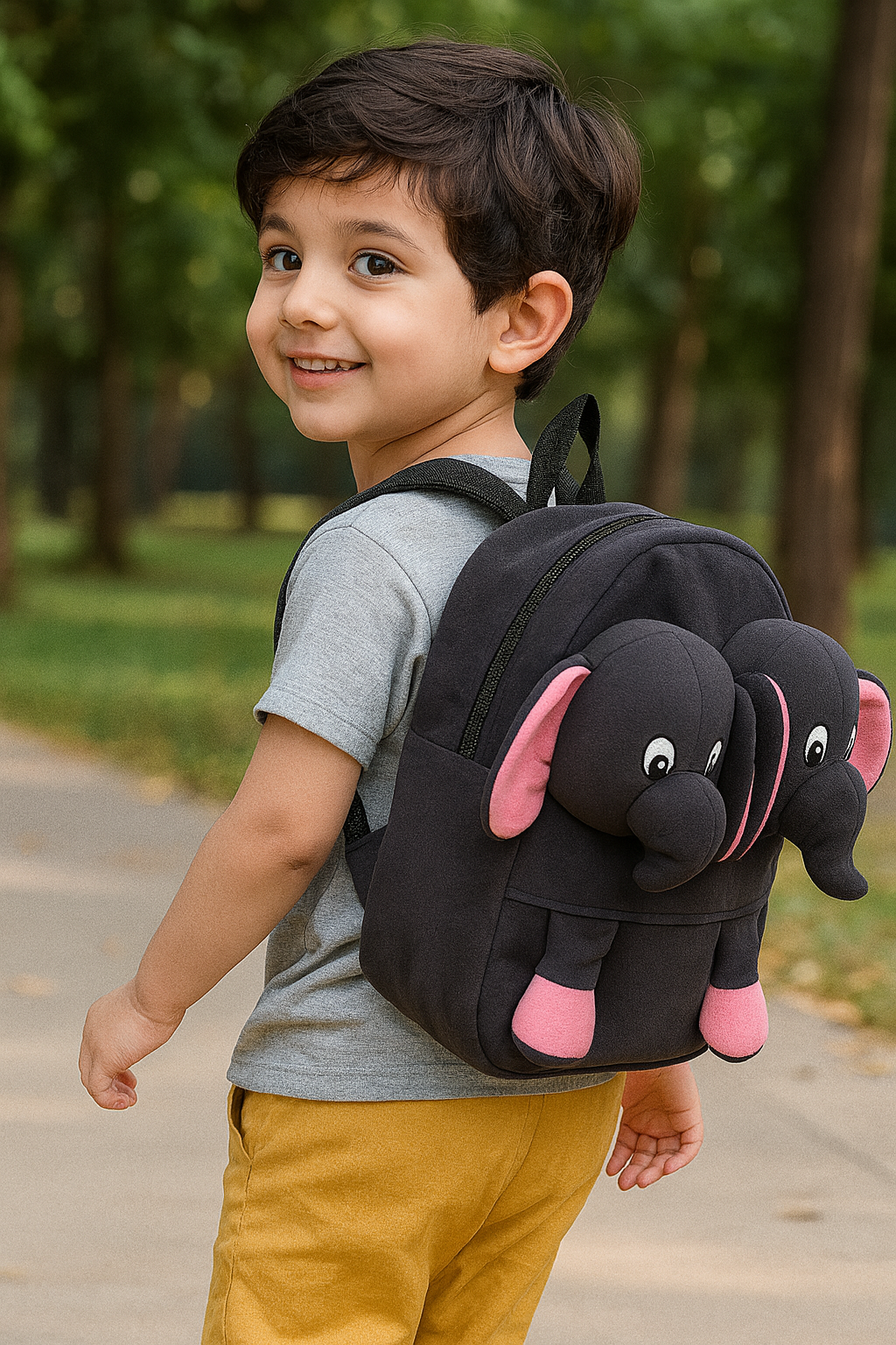 Kids Elephant Backpack (Black Elephant)