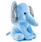 Elephant Sitting Plush Soft Toy Cute Kids Animal (Blue, 30 cm)