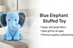 Elephant Sitting Plush Soft Toy Cute Kids Animal (Blue, 30 cm)
