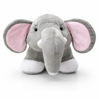 Cute Grey Elephant Soft Toy with Pink Ears & Feet