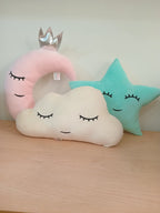 Star, Cloud and Moon Shaped Decorative Plush Pillow Combo