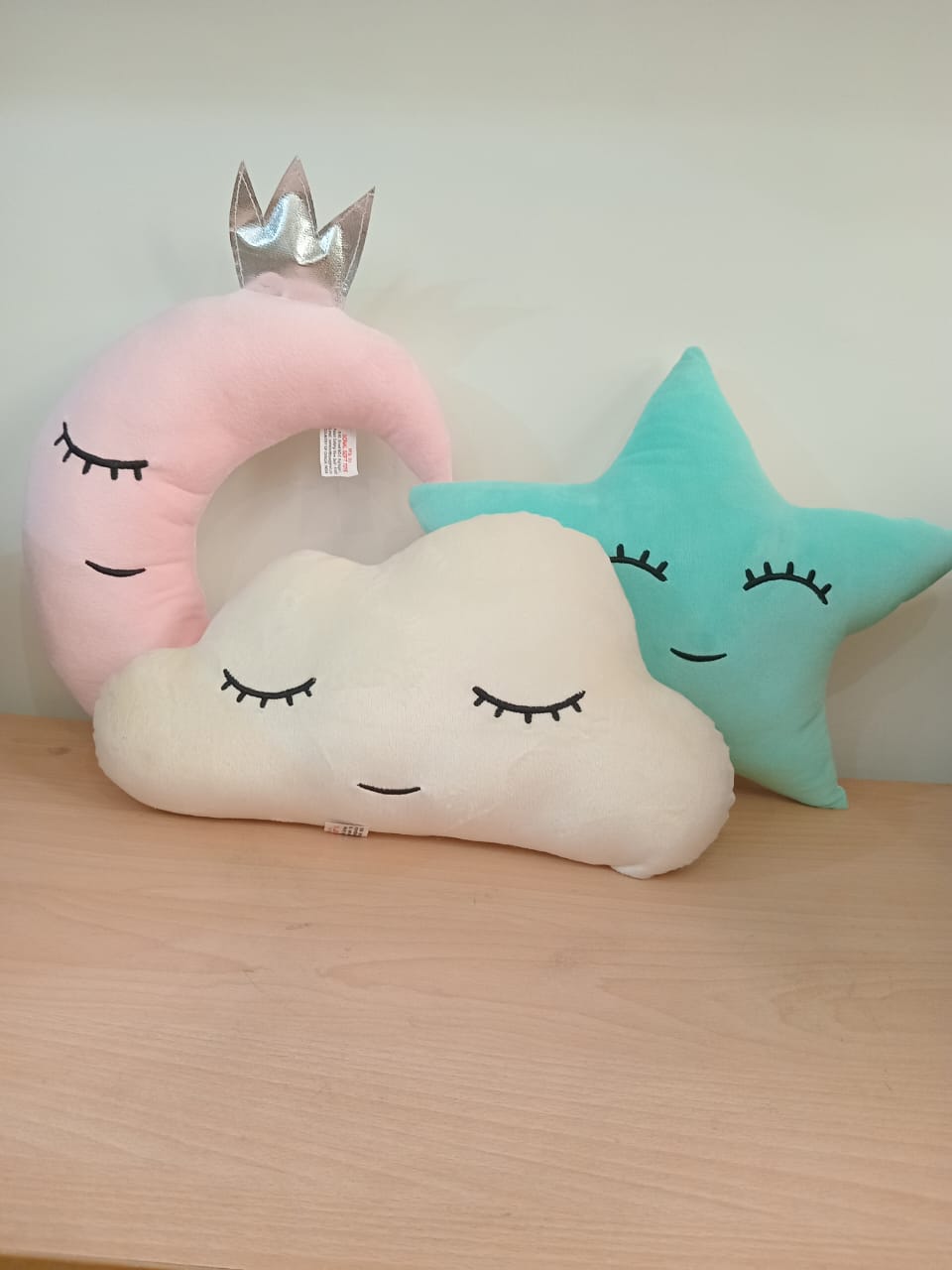 Star, Cloud and Moon Shaped Decorative Plush Pillow Combo