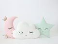 Star, Cloud and Moon Shaped Decorative Plush Pillow Combo