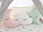 Star, Cloud and Moon Shaped Decorative Plush Pillow Combo