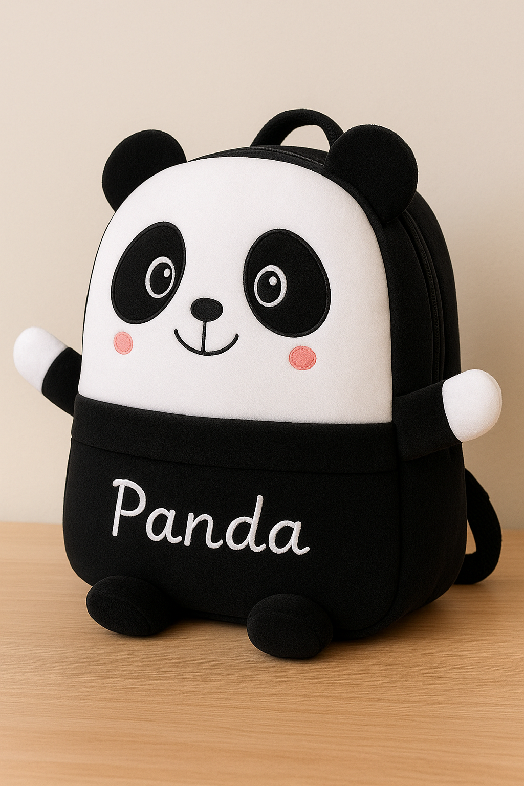 Black Panda Plush Backpack