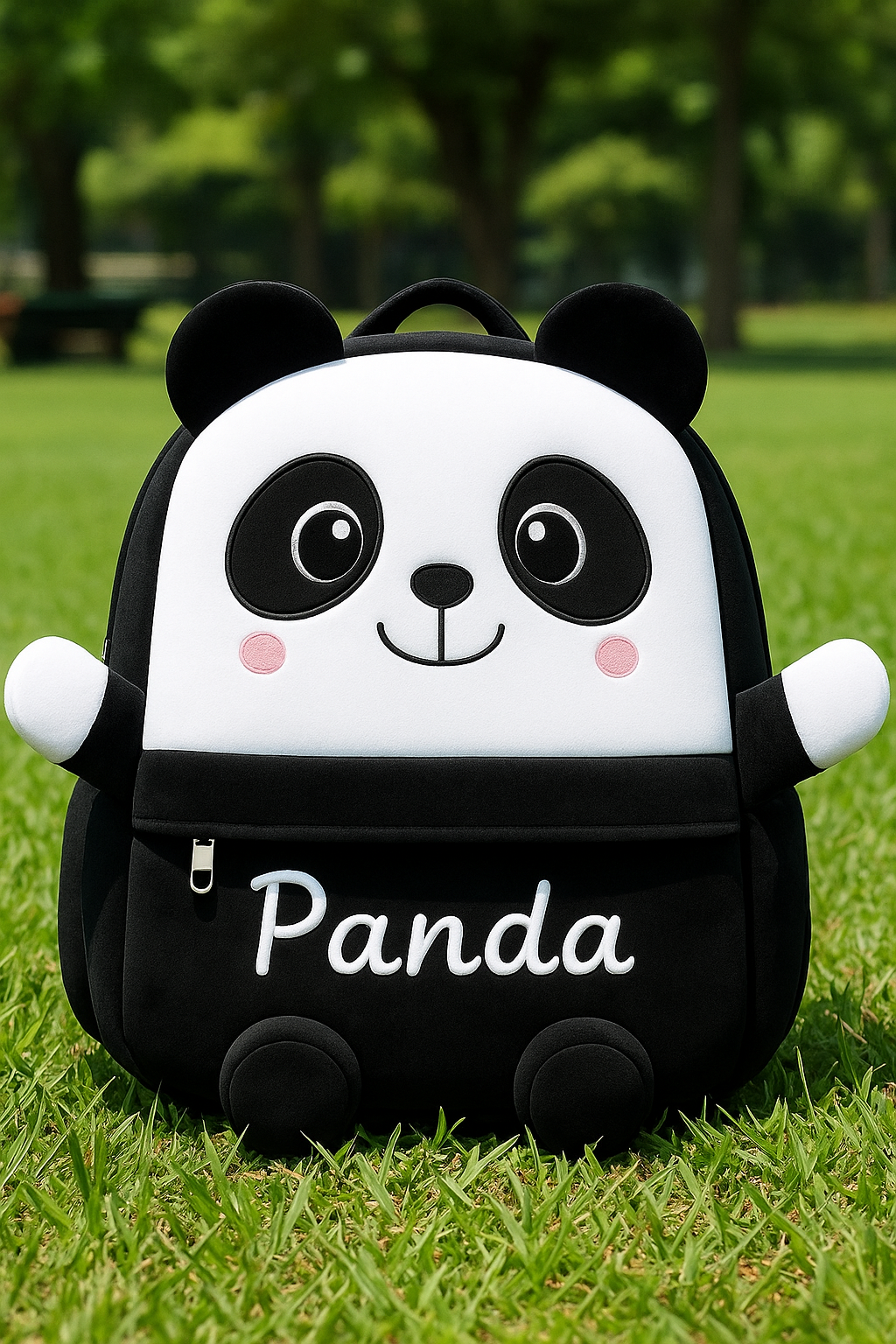 Black Panda Plush Backpack