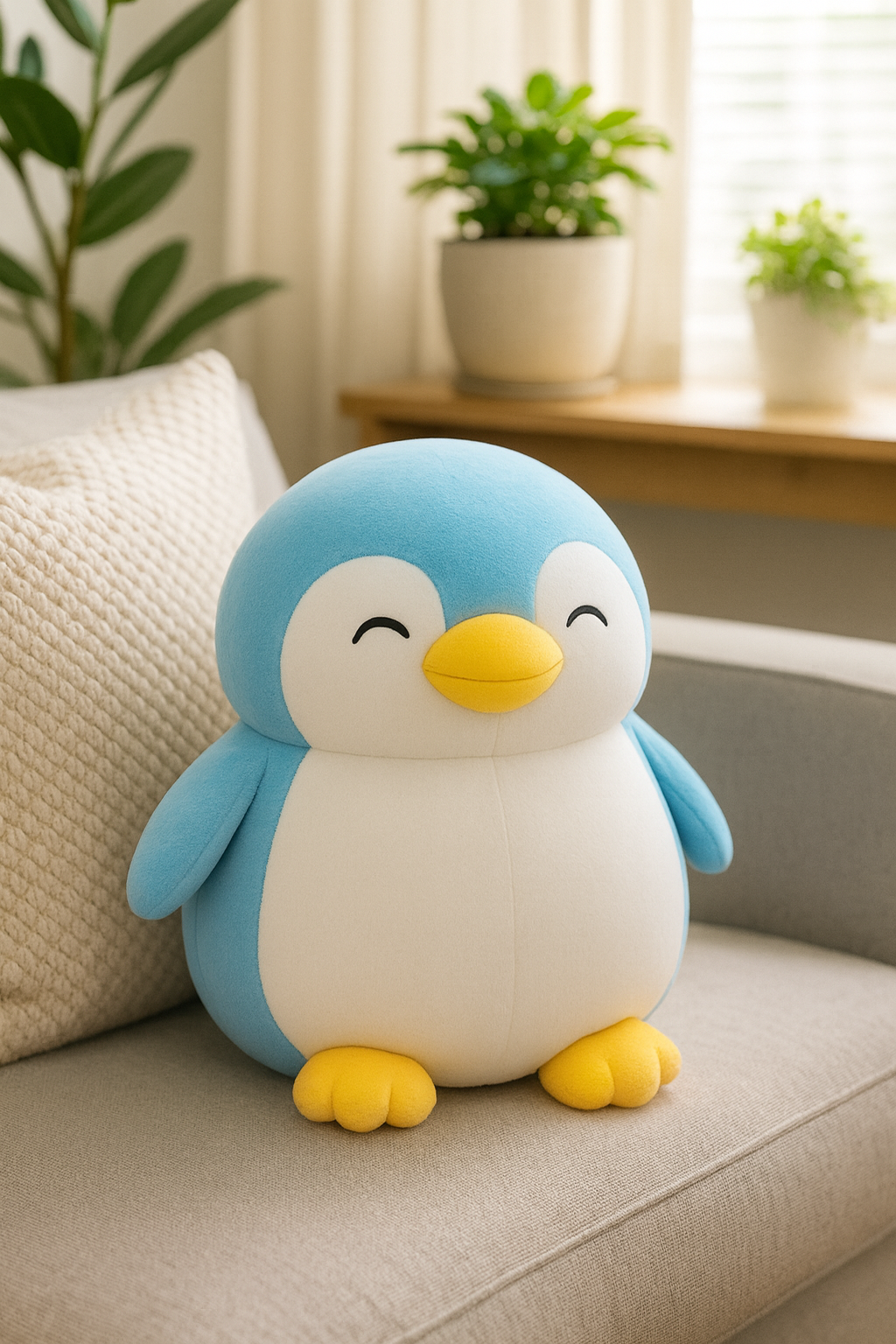 Soft Penguin Plush Toy Height 28 cm Blue White