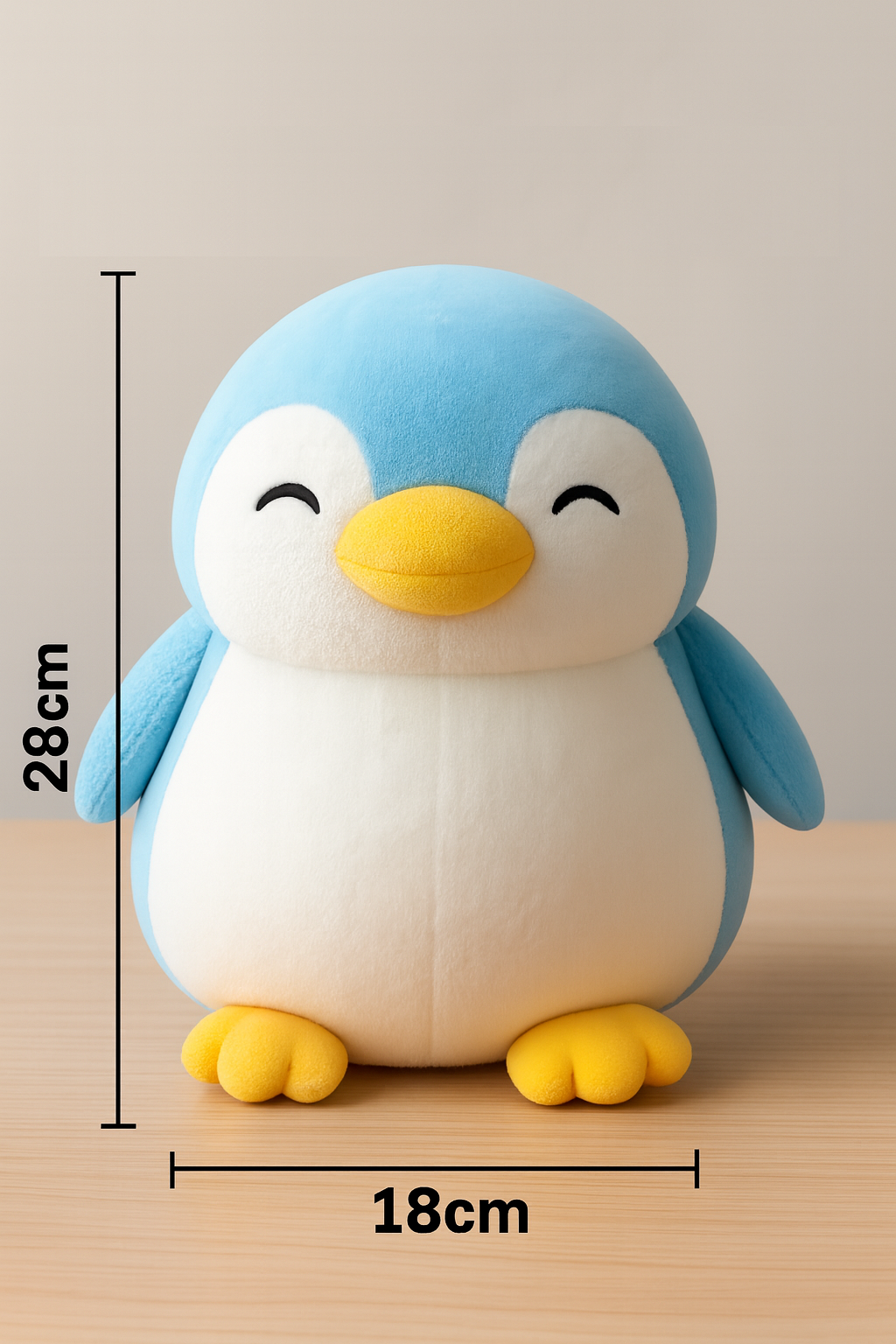 Soft Penguin Plush Toy Height 28 cm Blue White