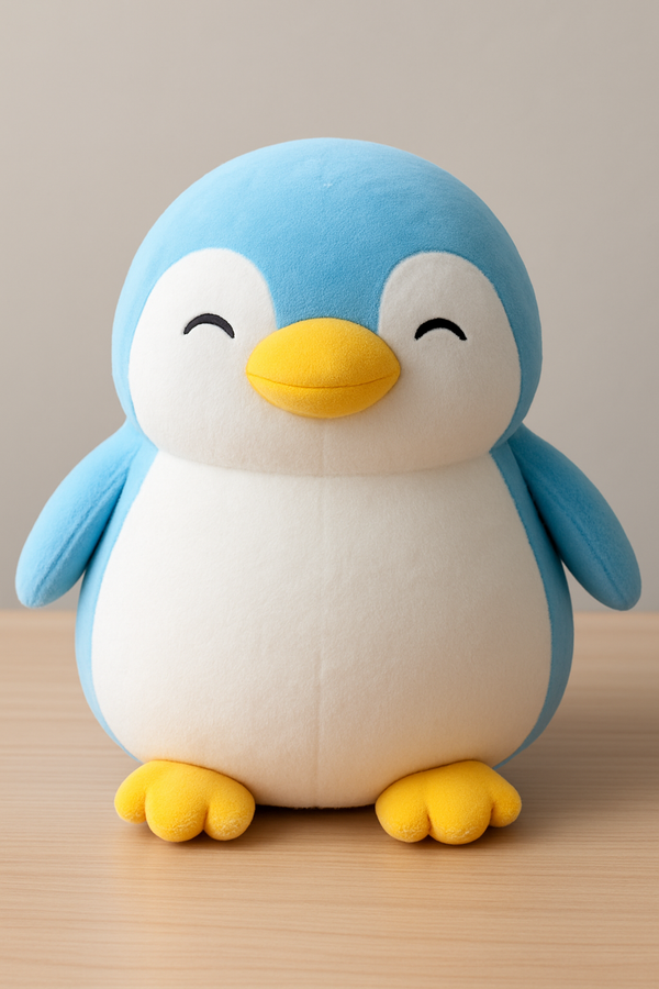 Soft Penguin Plush Toy Height 28 cm Blue White