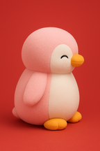 Soft Penguin Plush Toy Height 28 cm Pink White