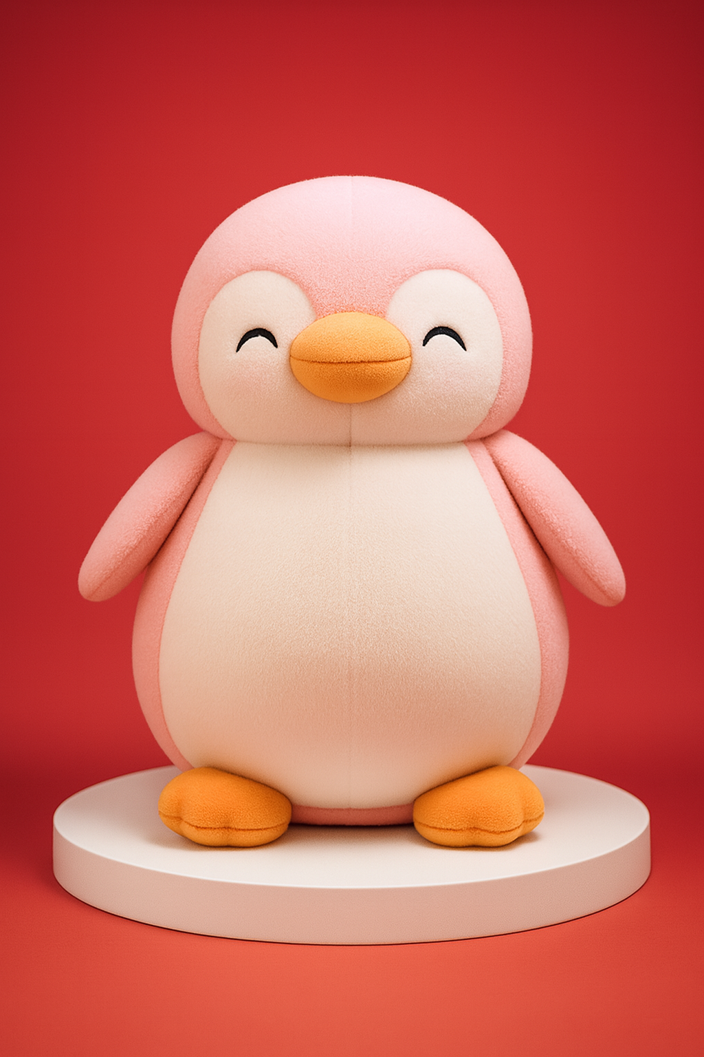 Soft Penguin Plush Toy Height 28 cm Pink White