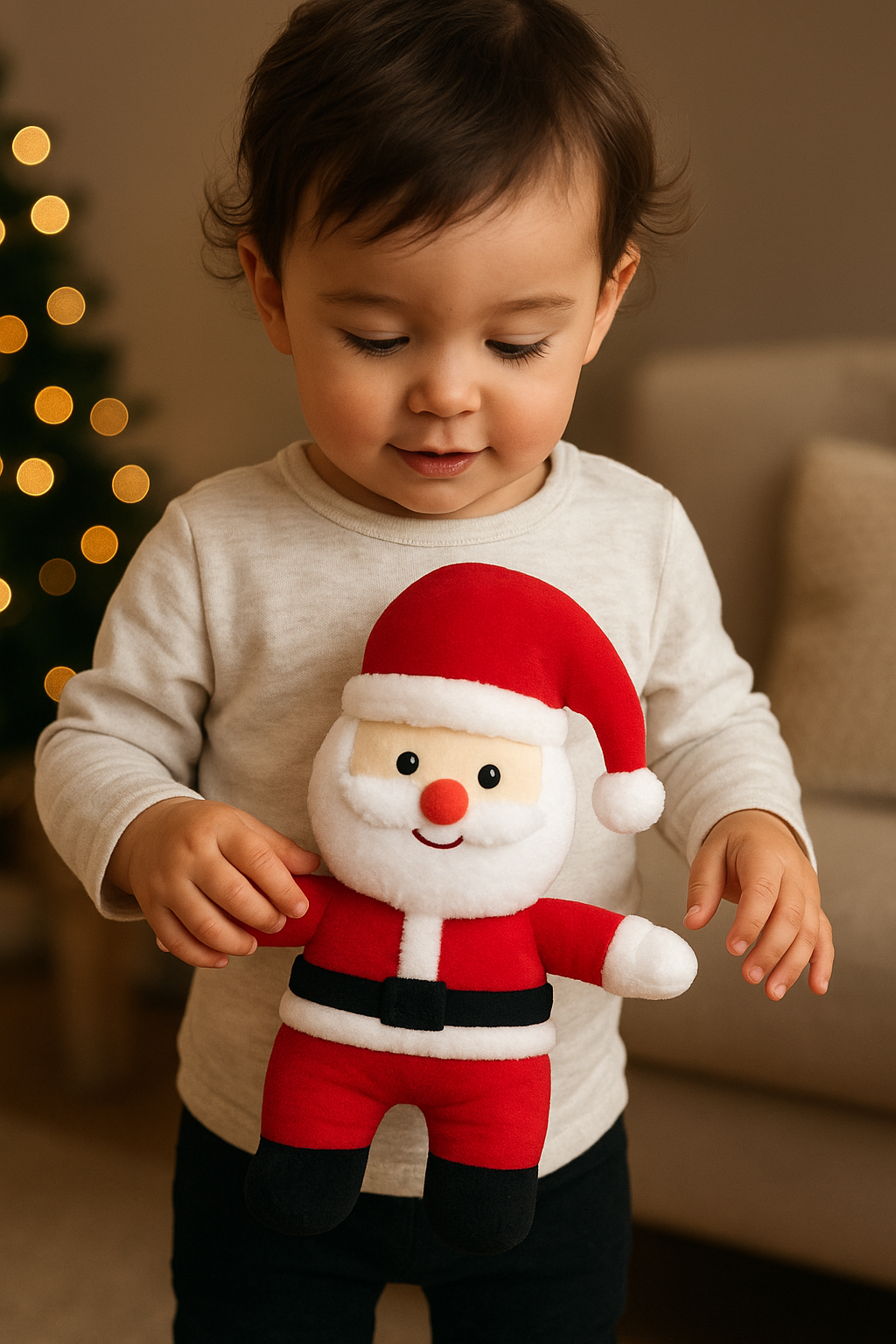 Santa Claus Soft Toy for Kids, Christmas Gift & Home Décor Stuffed Toy  - 35 cm (Red)