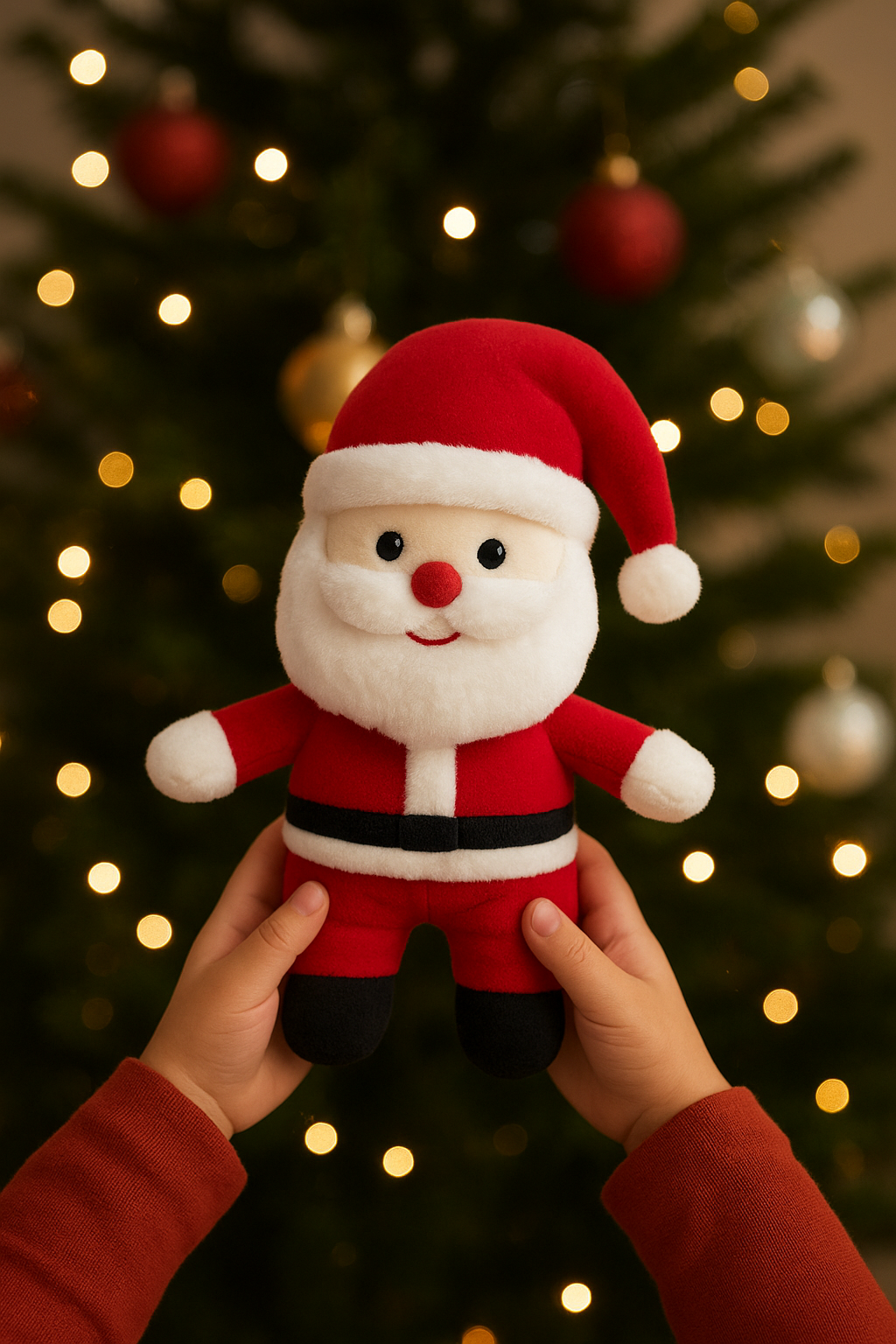 Santa Claus Soft Toy for Kids, Christmas Gift & Home Décor Stuffed Toy  - 35 cm (Red)