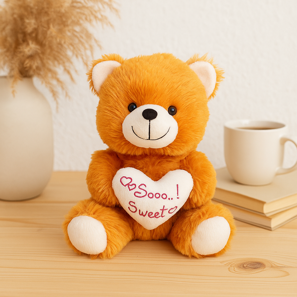 Sooo Sweet Teddy Bear Plush Toy 24cm (Brown)