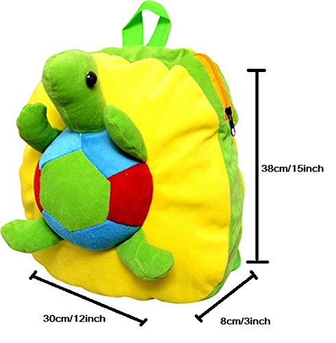 Kids Turtle Plush Backpack, Yellow and Green