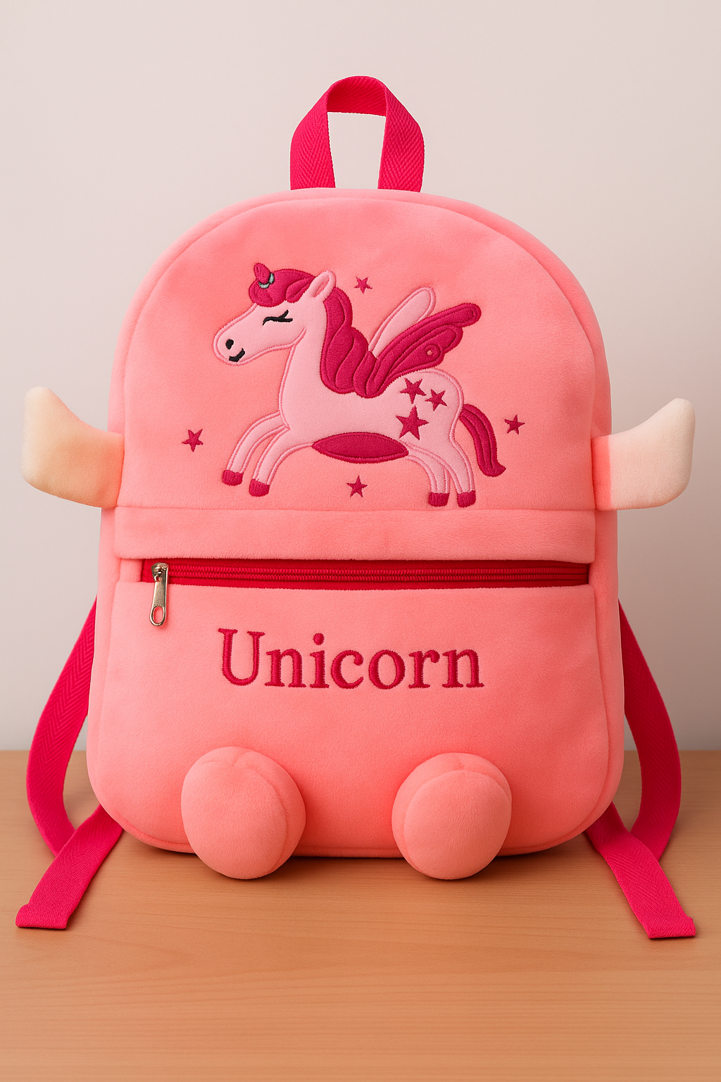 Unicorn Plush School Bag Sparkly Wings