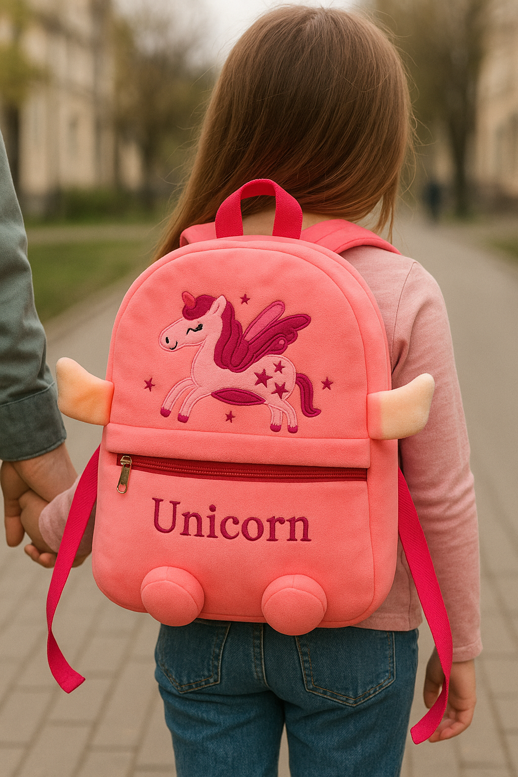 Unicorn Plush School Bag Sparkly Wings