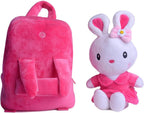 Bunny Backpack, Pink, Soft Plush Fabric, Medium, Zipper Closure, for Toddlers and Girls