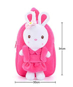 Bunny Backpack, Pink, Soft Plush Fabric, Medium, Zipper Closure, for Toddlers and Girls