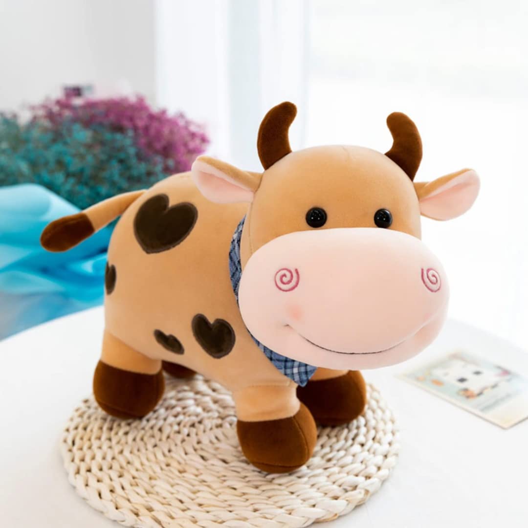 Cow Tremp Plush Soft Toy Cute Kids Animal (Pack of 1)(30 Cm) (Brown)