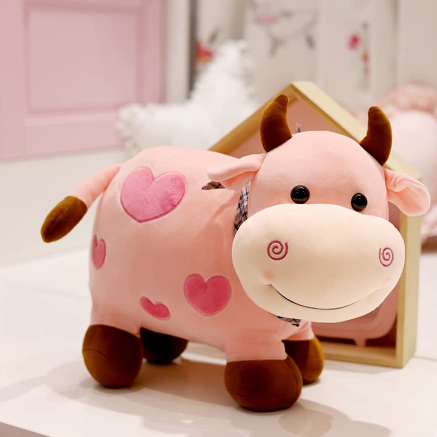 Cow Tremp Plush Soft Toy Cute Kids Animal (Pack of 1)(30 Cm) (Pink)