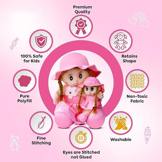 Mother & Baby Girl Soft Doll Set