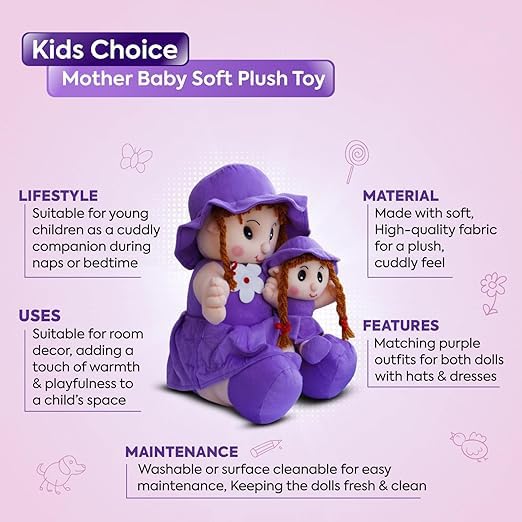 Mother & Baby Girl Soft Doll Set