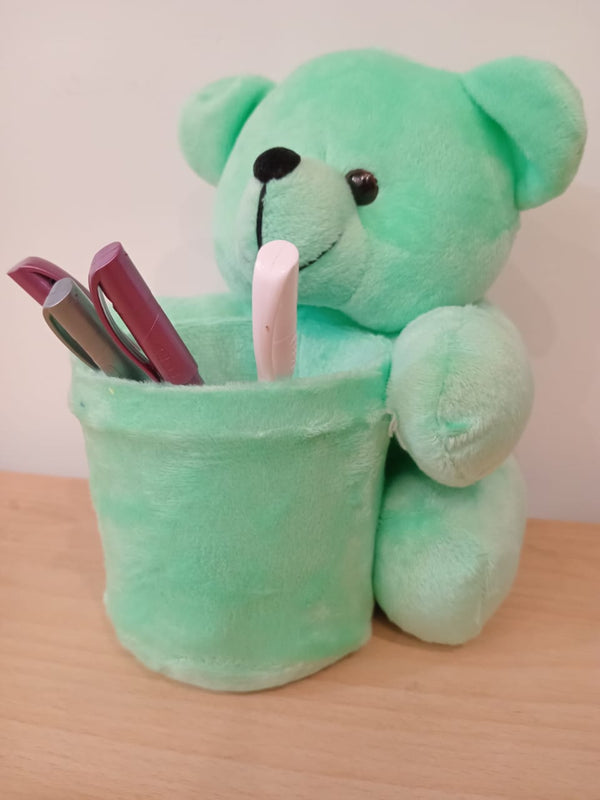 Pink Teddy Multipurpose Storage & Soft Toy Desktop Holde-7 Inch