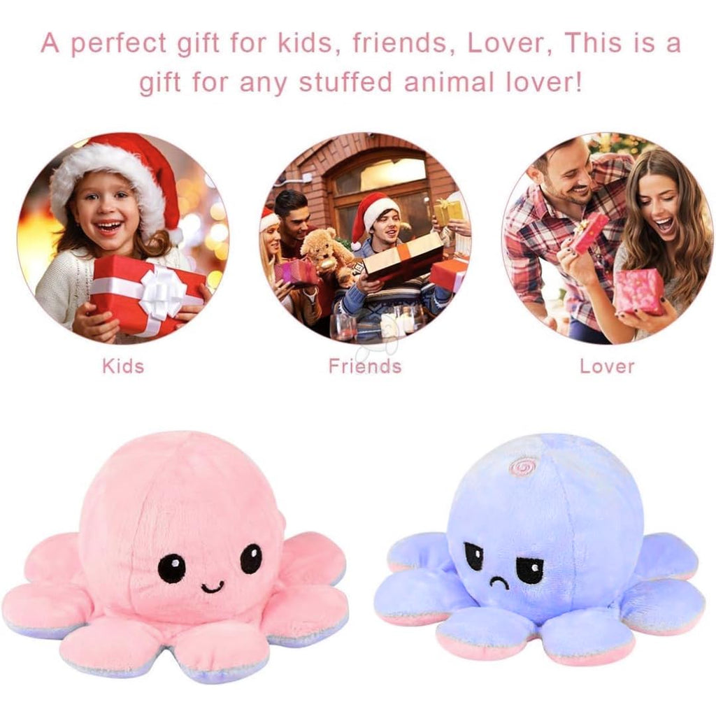Reversible Octopus Plush Soft Toy - 12 cm (Purple)